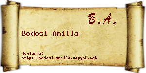 Bodosi Anilla névjegykártya
